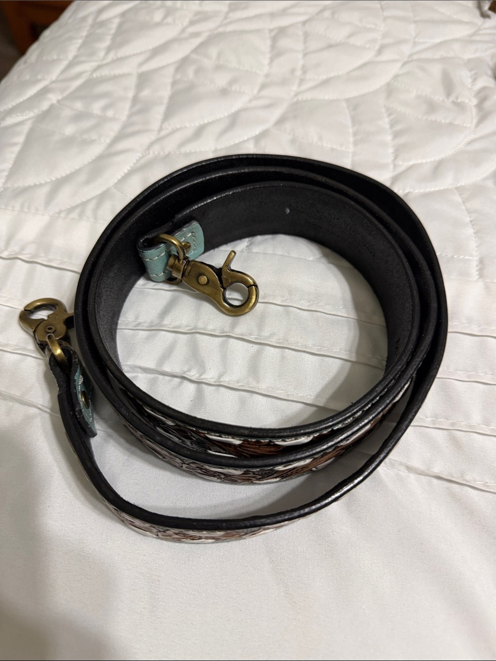 Leather Braided Camera or Purse Strap in Black and Brown